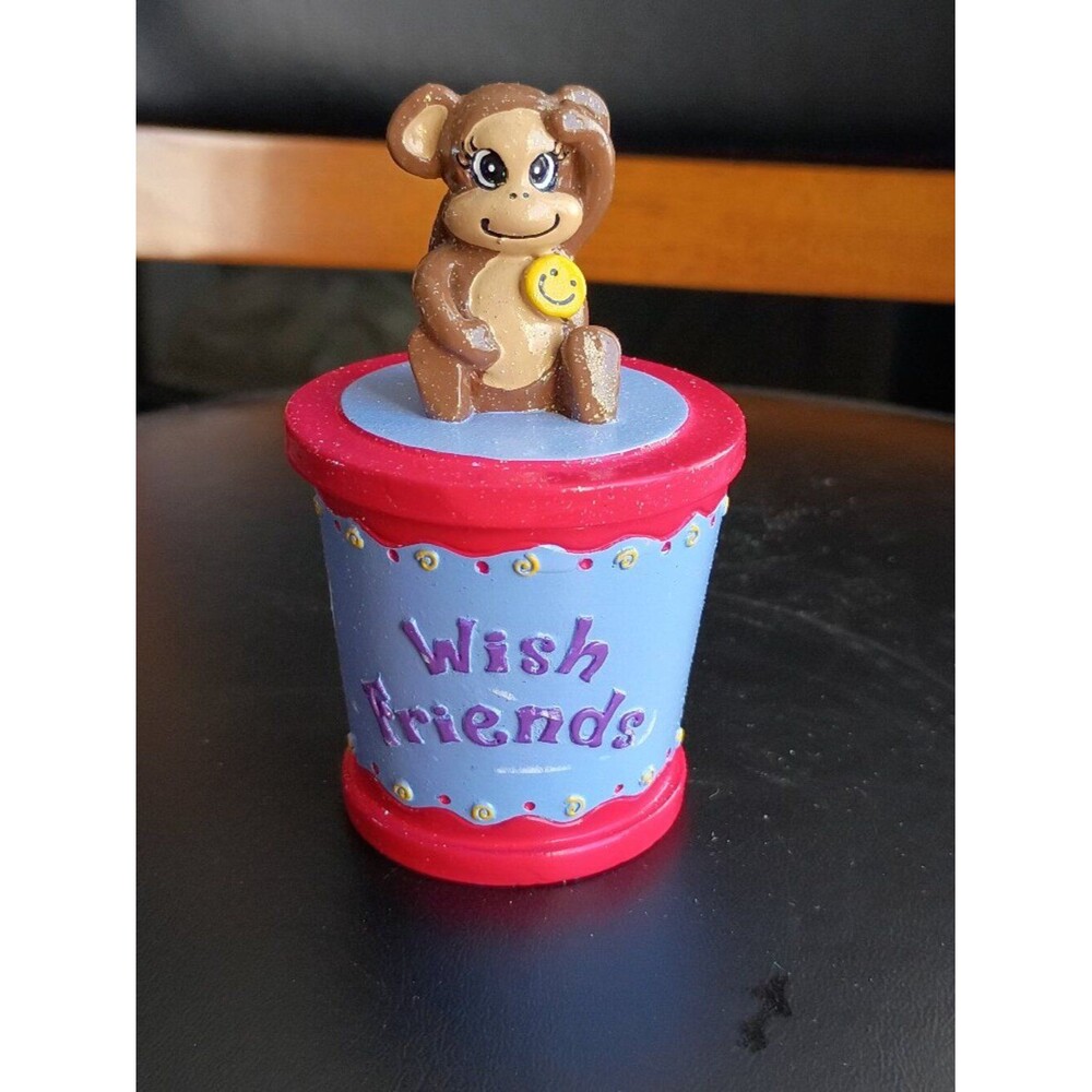 Claire's Wish Friends Monkey #8 Trinket Box 2003 Vintage Y2K Collectible